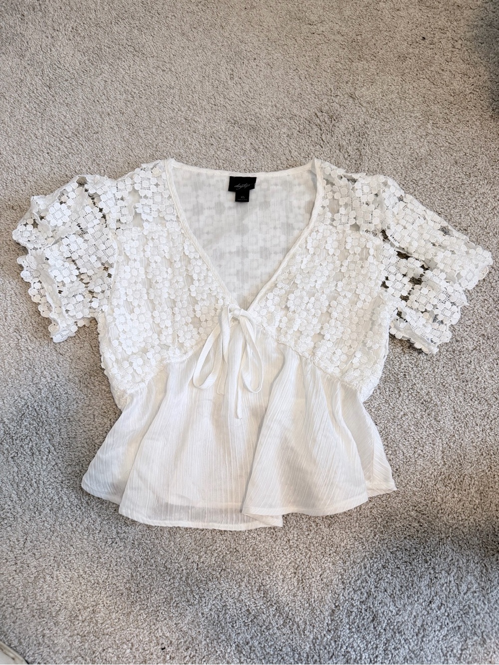 White Floral Lace Top